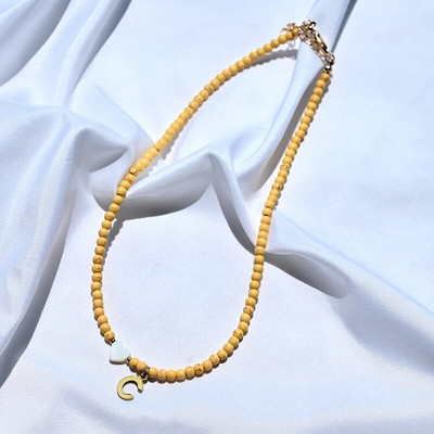 Krāsainas krelles sākuma kaklarota sievietēm nerūsējošā tērauda burtu kulons kaklarota modes apvalks sirds rotaslietas Boho aksesuāri