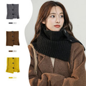 Sieviešu silts trikotāžas vilnas pogas šalle Mode vienkrāsains kašmira biezinātas vilnas apkakles šalles kakla svītrains bruņurupuču apkakles dzīvžogs