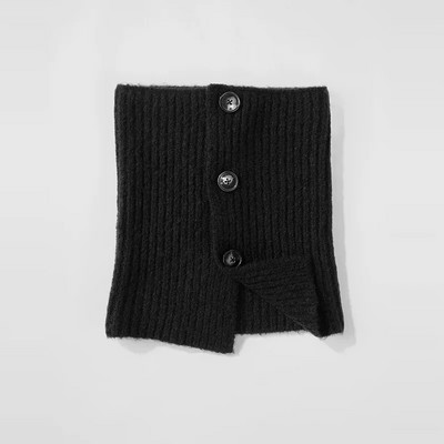 Sieviešu silts trikotāžas vilnas pogas šalle Mode vienkrāsains kašmira biezinātas vilnas apkakles šalles kakla svītrains bruņurupuču apkakles dzīvžogs