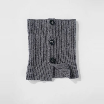 Sieviešu silts trikotāžas vilnas pogas šalle Mode vienkrāsains kašmira biezinātas vilnas apkakles šalles kakla svītrains bruņurupuču apkakles dzīvžogs