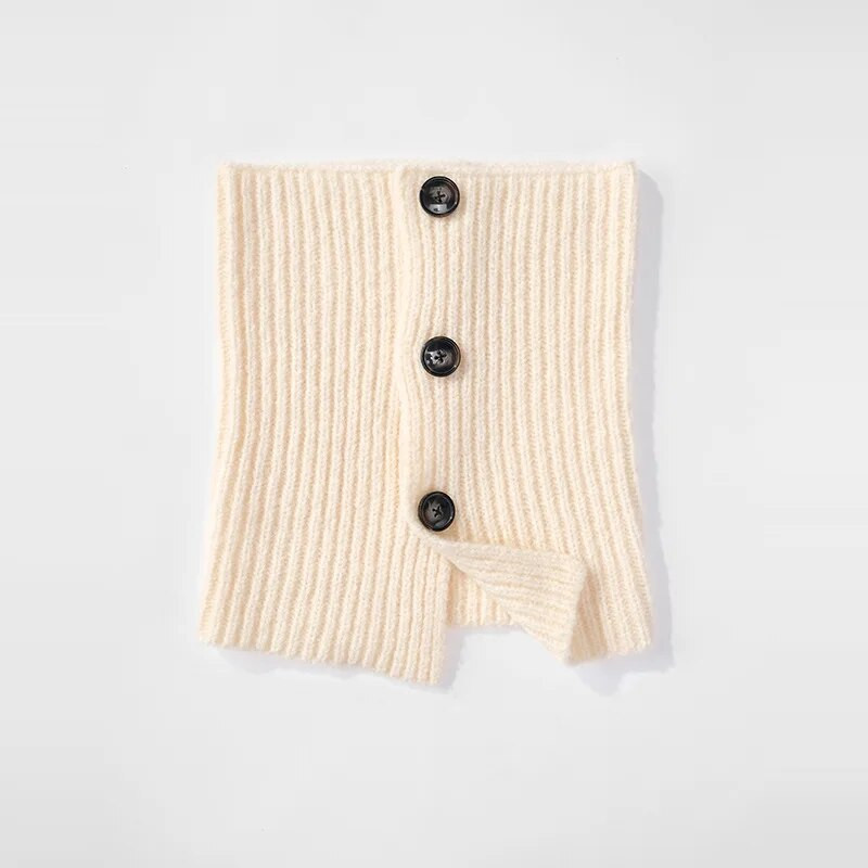 Sieviešu silts trikotāžas vilnas pogas šalle Mode vienkrāsains kašmira biezinātas vilnas apkakles šalles kakla svītrains bruņurupuču apkakles dzīvžogs