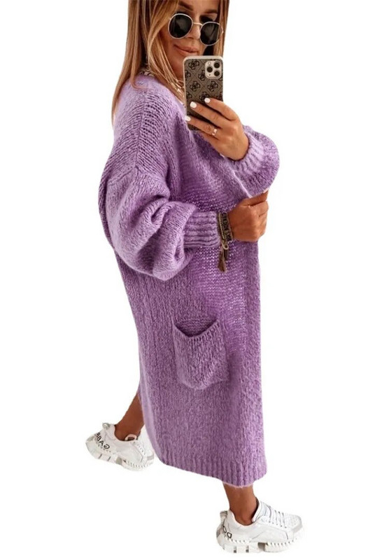 Causal Zeleni dugi kardigan za žene Pulover Y2k Cardigans Pletena odjeća Novo u gornjoj odjeći Elegantni džemperi Kaput od vune i mješavine Mujer