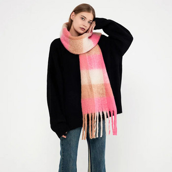 2022 Луксозен нов зимен топъл имитационен кашмирен дамски шал с пискюли Моден универсален шал от пашмина Bufanda Одеяло Увийте дебел