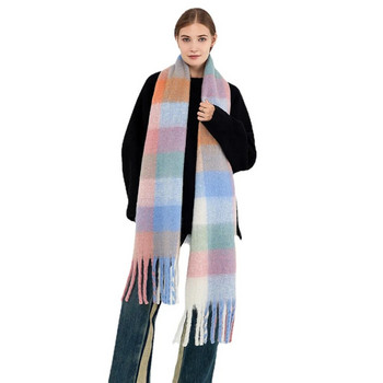 2022 Луксозен нов зимен топъл имитационен кашмирен дамски шал с пискюли Моден универсален шал от пашмина Bufanda Одеяло Увийте дебел