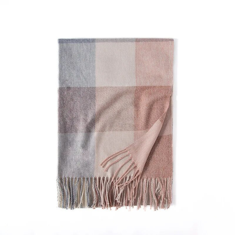 Ziemas jauna sieviešu kašmira rūtainā šalle Šalle Bieza Gara Ziemas Silta Bārkstis Šalles Modes Luksus Zīmols Brīvā laika aptinumi 70*180CM