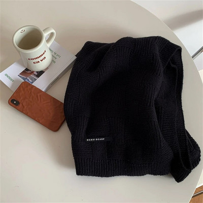 Retro zöld kötött sál Kiváló minőségű téli meleg gyapjú sálak Luxus női kasmír kendők Férfi borda bandana pashmina