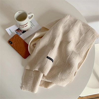 Retro zöld kötött sál Kiváló minőségű téli meleg gyapjú sálak Luxus női kasmír kendők Férfi borda bandana pashmina