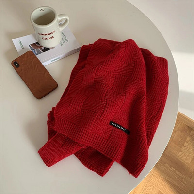 Retro zöld kötött sál Kiváló minőségű téli meleg gyapjú sálak Luxus női kasmír kendők Férfi borda bandana pashmina