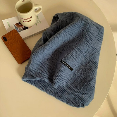 Retro zöld kötött sál Kiváló minőségű téli meleg gyapjú sálak Luxus női kasmír kendők Férfi borda bandana pashmina