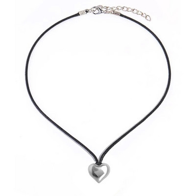 Uradi sam nakit Goth crni baršun Veliko srce privjesak Choker ogrlica za žene Elegantno tkanje čvorova mašna podesivi lanac