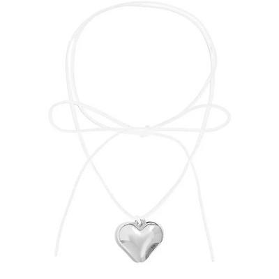 Uradi sam nakit Goth crni baršun Veliko srce privjesak Choker ogrlica za žene Elegantno tkanje čvorova mašna podesivi lanac