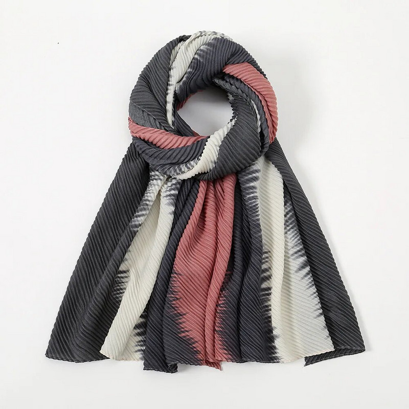 80*180CM Jesen i Zima Novi ženski nabori Prijelazne boje Pamuk i laneni šal Prošiveni nabrani modni ogrtač Topli šal