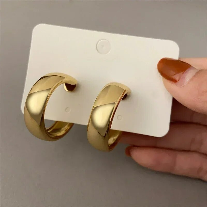 Trendovske, jednostavne srebrne naušnice s kolutima za žene, modne okrugle okrugle minimalističke naušnice za zabavu, NOVI nakit u obliku slova C, darovi