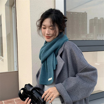 Корейски шалове за жени Зимен топъл кашмирен шал за плетене Унисекс удебелен вълнен шал Японски шал за двойка Аксесоари