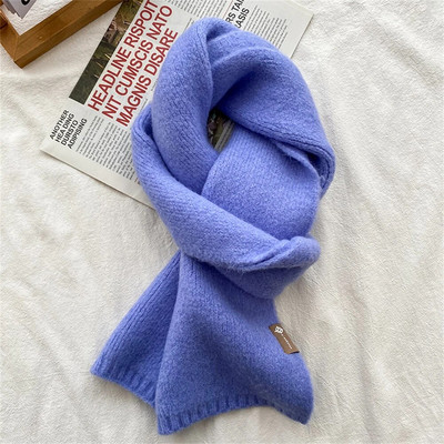 Sieviešu vienkrāsains vilnas šalle modes mākslīgās vilnas trikotāžas šalles aptinumi ziemas mīksta adīta gara kakla Pashmina Ziemassvētku dāvana