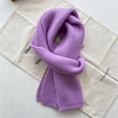 Sieviešu vienkrāsains vilnas šalle modes mākslīgās vilnas trikotāžas šalles aptinumi ziemas mīksta adīta gara kakla Pashmina Ziemassvētku dāvana