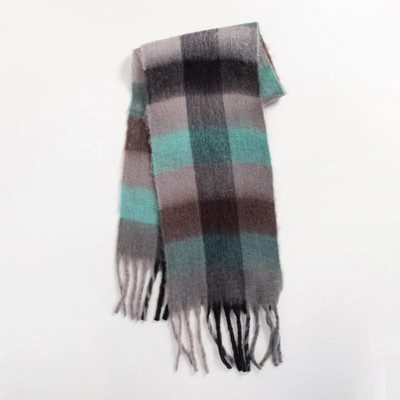 Modes Kašmira Šalle Sievietēm Ac Krāsaini Plaid Šalles Ziemas Biezi Silti Gari Pušķi Pashmina Sega Šalles 40*210CM
