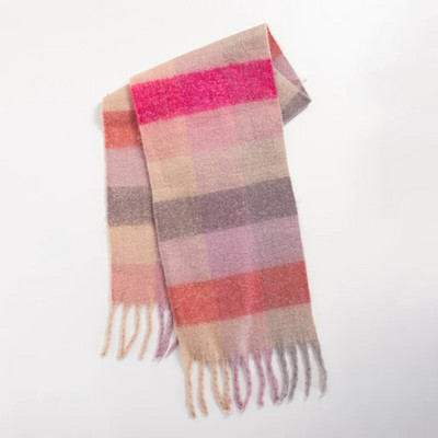 Modes Kašmira Šalle Sievietēm Ac Krāsaini Plaid Šalles Ziemas Biezi Silti Gari Pušķi Pashmina Sega Šalles 40*210CM
