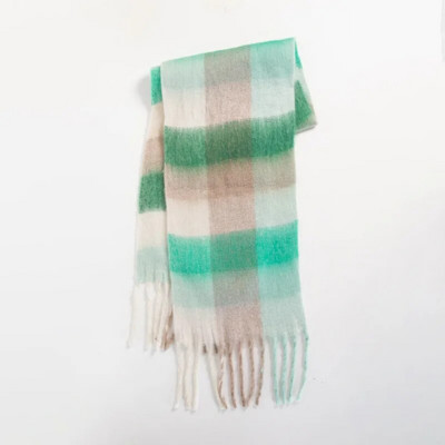 Modes Kašmira Šalle Sievietēm Ac Krāsaini Plaid Šalles Ziemas Biezi Silti Gari Pušķi Pashmina Sega Šalles 40*210CM