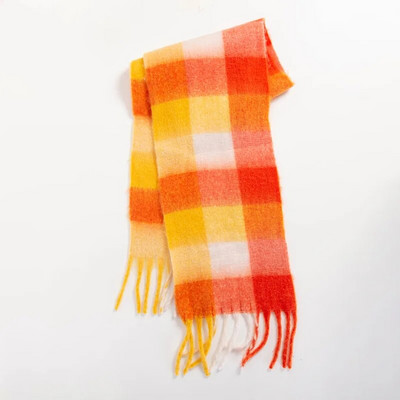 Modes Kašmira Šalle Sievietēm Ac Krāsaini Plaid Šalles Ziemas Biezi Silti Gari Pušķi Pashmina Sega Šalles 40*210CM