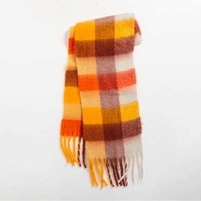 Modes Kašmira Šalle Sievietēm Ac Krāsaini Plaid Šalles Ziemas Biezi Silti Gari Pušķi Pashmina Sega Šalles 40*210CM