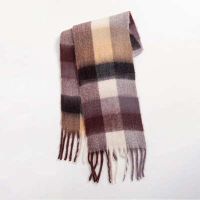 Modes Kašmira Šalle Sievietēm Ac Krāsaini Plaid Šalles Ziemas Biezi Silti Gari Pušķi Pashmina Sega Šalles 40*210CM