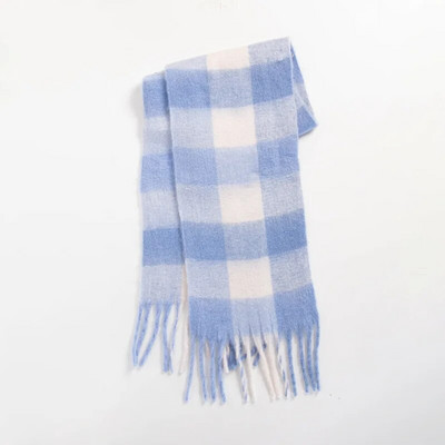 Modes Kašmira Šalle Sievietēm Ac Krāsaini Plaid Šalles Ziemas Biezi Silti Gari Pušķi Pashmina Sega Šalles 40*210CM