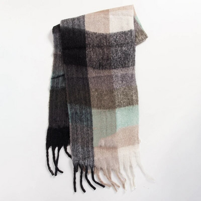 Modes Kašmira Šalle Sievietēm Ac Krāsaini Plaid Šalles Ziemas Biezi Silti Gari Pušķi Pashmina Sega Šalles 40*210CM