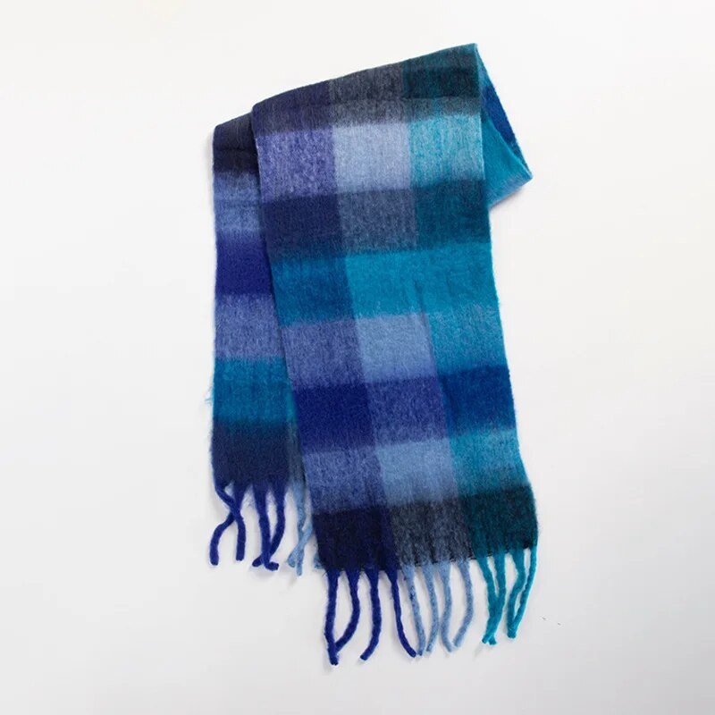 Modes Kašmira Šalle Sievietēm Ac Krāsaini Plaid Šalles Ziemas Biezi Silti Gari Pušķi Pashmina Sega Šalles 40*210CM