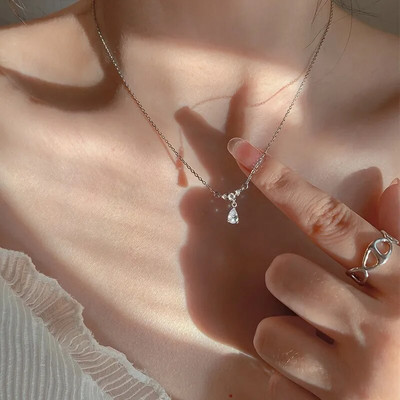 2022. Popularni srebrni svjetlucavi lanac za ključnu kost, ogrlica, ovratnik za žene, fini nakit, rođendanski poklon za vjenčanje