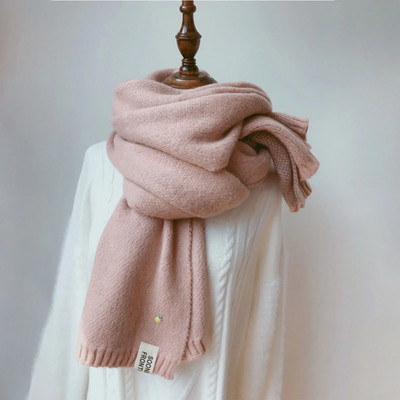 Sieviešu modes vienkrāsains kašmira šalle Sieviešu ziemas bieza silta mīksta kašmira šalle Sieviešu trikotāžas vilnas garās šalles