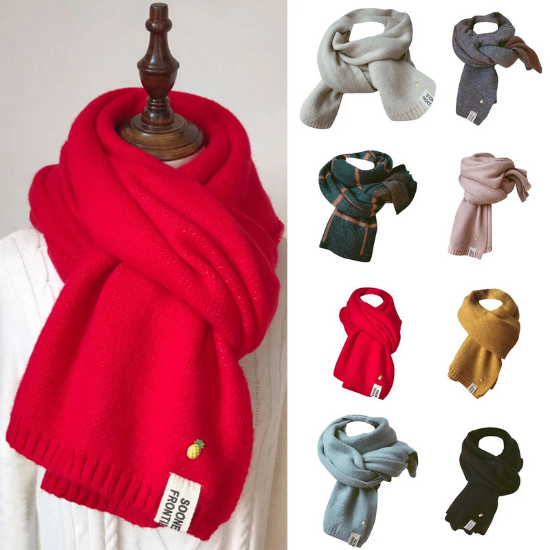 Sieviešu modes vienkrāsains kašmira šalle Sieviešu ziemas bieza silta mīksta kašmira šalle Sieviešu trikotāžas vilnas garās šalles