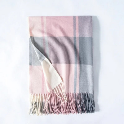 65*185cm ziemas šalle sievietēm kašmira jauna āra rūtainā īsa silta šalle ar bārkstīm Sieviešu sabiezināta šalle Mode Solīda dāvana