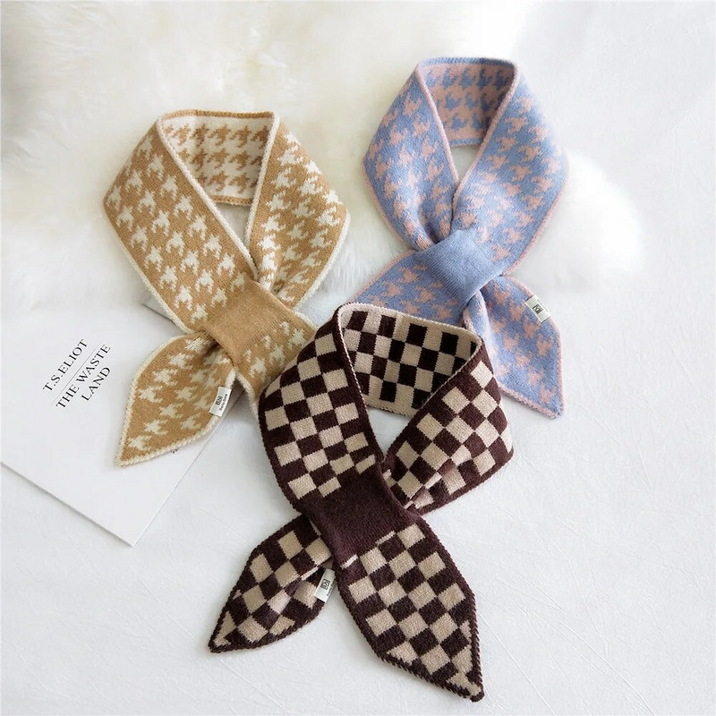 10*90 cm Jesen Zima Oštar kut Križni pleteni vuneni šal Dvostrani dvobojni dugi svestrani modni kompaktni topli šalovi