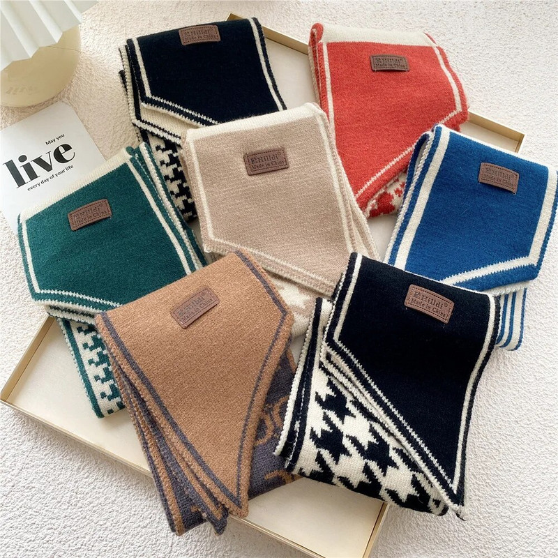 12*105cm Jesen Zima Modni vuneni pleteni topli štitnik za vrat Križna utičnica Mali kratki šal Udoban grijač za vrat