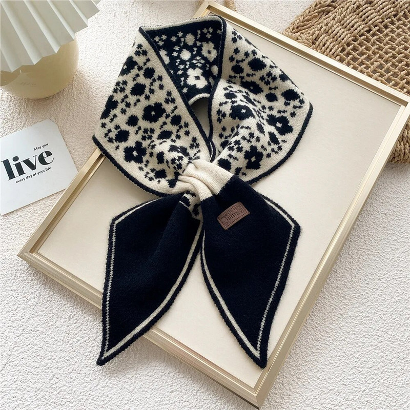 12*105cm Jesen Zima Modni vuneni pleteni topli štitnik za vrat Križna utičnica Mali kratki šal Udoban grijač za vrat