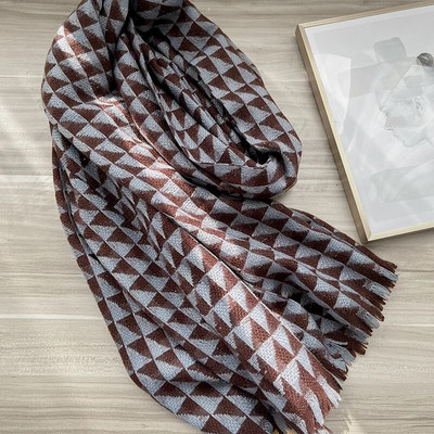 67*185CM Ziemas Bieza Silta Rūta Šalle Sievietēm Imitācija Kašmira Plaids Šalle Pashmina Fashion Sega Aptin Biezi Šalles