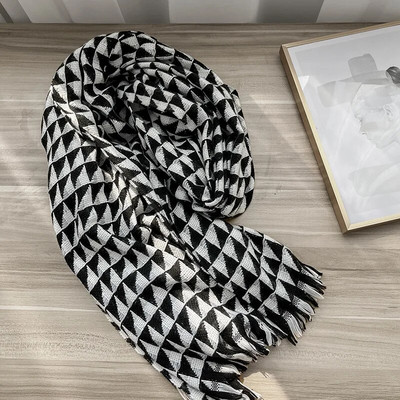 67*185CM Ziemas Bieza Silta Rūta Šalle Sievietēm Imitācija Kašmira Plaids Šalle Pashmina Fashion Sega Aptin Biezi Šalles