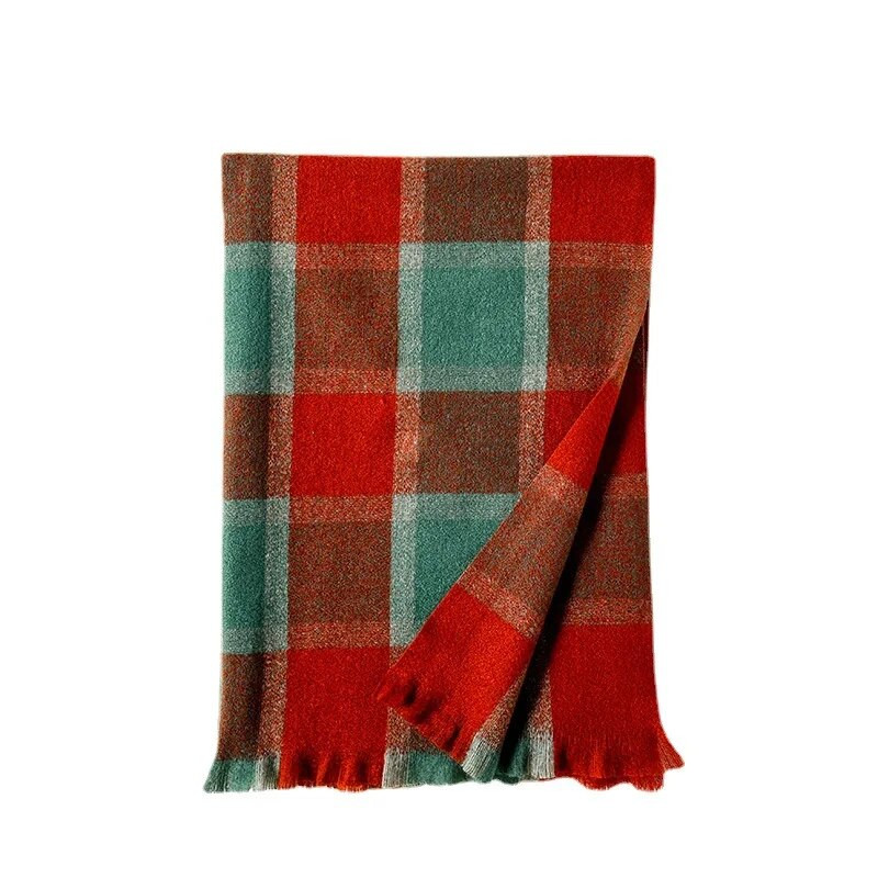 70*190 cm novi karirani šal od umjetnog kašmira za žene, debeli topli modni dugi šalovi od pašmine, jednostavni omoti, besplatna dostava