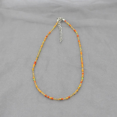 Egyszerű mag gyöngyök Strand Choker nyaklánc női szál gallér bűbáj színes kézzel készített Bohemia Collier Femme ékszer ajándék