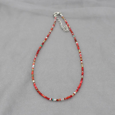 Egyszerű mag gyöngyök Strand Choker nyaklánc női szál gallér bűbáj színes kézzel készített Bohemia Collier Femme ékszer ajándék