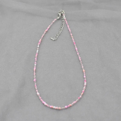 Egyszerű mag gyöngyök Strand Choker nyaklánc női szál gallér bűbáj színes kézzel készített Bohemia Collier Femme ékszer ajándék