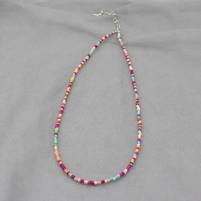 Egyszerű mag gyöngyök Strand Choker nyaklánc női szál gallér bűbáj színes kézzel készített Bohemia Collier Femme ékszer ajándék