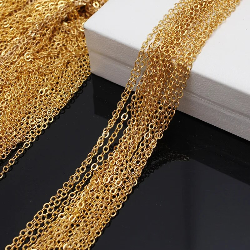 LUXUKISSKIDS lančići od nehrđajućeg čelika ogrlica žena 10 kom/lot veleprodaja DIY rolo 2 mm lančić bez blijeđenja za izradu nakita