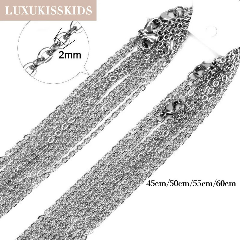 LUXUKISSKIDS lančići od nehrđajućeg čelika ogrlica žena 10 kom/lot veleprodaja DIY rolo 2 mm lančić bez blijeđenja za izradu nakita