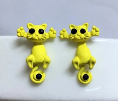 Πολλαπλών χρωμάτων Classic Fashion Kitten Animal Jewelry Cute Stud σκουλαρίκια για γάτες για γυναίκες κορίτσια Αξεσουάρ κοσμημάτων