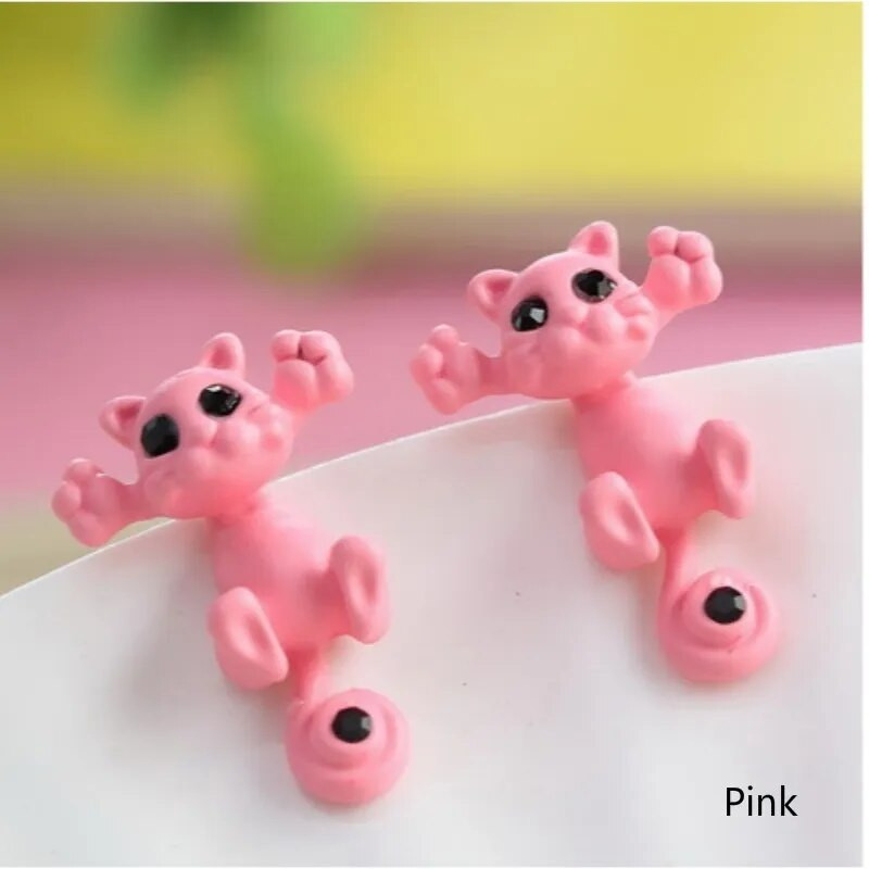 Πολλαπλών χρωμάτων Classic Fashion Kitten Animal Jewelry Cute Stud σκουλαρίκια για γάτες για γυναίκες κορίτσια Αξεσουάρ κοσμημάτων