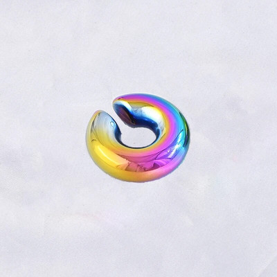 GHIDBK Debele naušnice od nehrđajućeg čelika pozlaćene PVD-om bez piercinga, uniseks odvažne naušnice s debelom hrskavičastom manžetom Hot