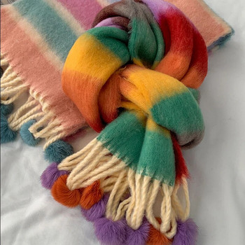 Голям масивен кариран шал, карирани цветни големи шалове, меко голямо кашмирено вълнено дебело зимно топло одеяло Дамско