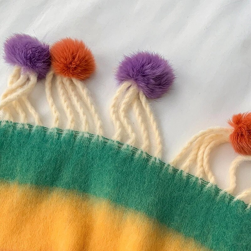 Veliki zdepasti karirani šal, kockasti šareni preveliki šalovi, mekana velika kašmirska vunena debela zimska topla deka za žene